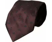 Dolce & Gabbana Bordeaux Fantasy 100% Silk Adjustable Men Tie