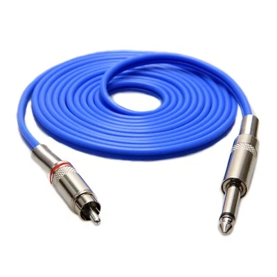 Blue 2.4M 8' FT Soft Silicone Tattoo Power Supply RCA Cord for Tattoo Machine