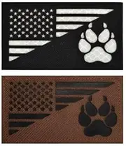 [YOYUMI] Tactical Morale Patches Ir Reflective Dog Claw Hook and Loop Patch Us Flag Nylon Patch Dog Clothing Accessories Badge Military Dog Equipment