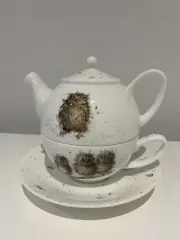 Royal Worcester Wrendale Designs "What A Hoot" Owl Tea for One Stacking Tea Set