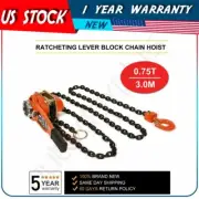 3/4 Ton Lever Block Chain Hoist Ratchet Type Come Along Puller 10FT Chain Lifter