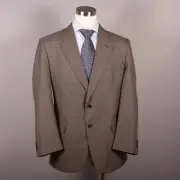Stanley Blacker Mens Blazer Sport Coat 44L Jacket Small Check 2 Button Single Ve