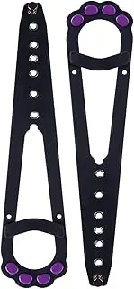 DTKIUSDKR Cat Door Latch Holder, 7 Adjustable Sizes Stronger Flex, Keep Door Open 1.5" to 8", Let's Cats in and Keeps Dogs Out of Litter & Food, No Tool Required & No Wall Damage(2, Black&Black)