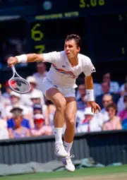 Ivan Lendl of Czechoslovakia in action against Stefan Edberg of- Old Photo