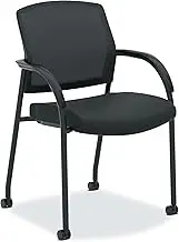 Hon Lota Stacking Multi-Purpose Side Chair, (H2285), Comold, Mesh, Black Fabric, 4 Leg