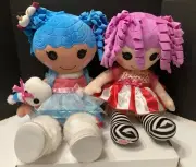 (2) Build A Bear Lalaloopsy Mittens Fluff N Stuff Doll Plush Blue Outfit 20” NWT