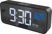 (Upgraded) Digital Alarm Clock, Mirror LED Clock, 4 Adjustable Brightness with V