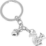 [MOBUTOFU] Squirrel Pine Cone Keyring Key Gathering Chain Thoughtful Present for Friends