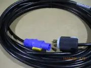 Powercon to male Edison 25' NEW Hubbell Edison Genuine Neutrik Powercon