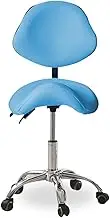 Ergonomic Saddle Stool Chair - Rolling Hydraulic Office Stool with Heavy Duty Metal Base, Professional Studio Swivel Design for Comfort and Support