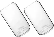 FUNNETOYU 2Pcs Heat Resistant Transparent Glass Cups Elegant Portable Water Mugs for Beer Juice Soft Drinks for Bars Parties Special Occasions