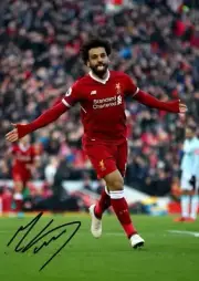 Mohamed Mo Salah Liverpool FIFA Signed Autographed Photo Poster Memorabilia A...