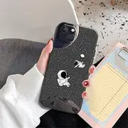Space Star Astronaut Cute Case for iPhone 11 13 12 Pro Max XR X XS Max 8 7 6 6S Plus Soft Silicone Black Phone Cover Capa,s00013,for iPhone XR