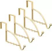 4 Pieces Over Door Hooks Hanger Multi Hanging Storage Organizers Valet Gold
