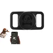 Water Resistant Airtag Dog Collar Holder Silicone Protective AirTag Cover-Black