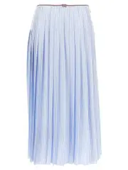 [Thom Browne] Thom Browne-Silk Skirt Gonne Celeste-Donna 42IT Light Blue