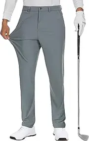 [JWM] Mens 30"/32" Golf Stretch Pant - Slim Fit Quick Dry Lightweight ABC Dress Casual Travel Pants with 5 Pockets UPF50