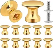 KALIONE 12 Pcs Small Cabinet Knobs Mini Drawer Pulls Knobs, Gold Jewelry Box Knobs 1/2 Inch Drawer Knobs Handles for Gift Case, Antique Jewelry Box Pulls, Dresser Pulls