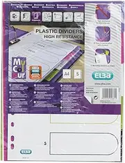 MyColour Plastic Index Blank 5 Sheets 5 Pieces for DIN A4 Plastic Index with Writeable Cover Sheet Multicoloured