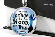 PSALM GOD BIBLE 1" Handmade Pendant Charm Sterling 925 Silver 22" Necklace Gift