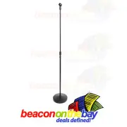 Straight Mic Stand Heavy Round Base Black Full size + Mic Microphone mount Clip