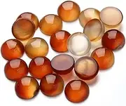 DOITOOL 20pcs Red Agate Hairpin Vintage Faceted Making Kit Supply Jewelry Tray Natural Make Stones Round Chalcedony Red Agate Patches Coffee