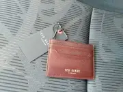 BROWN EMBOSSED TED BAKER SMALL/THIN ID/CARD WALLET - NWT