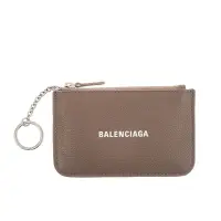 在飛比找Yahoo奇摩購物中心優惠-BALENCIAGA 經典品牌LOGO牛皮拉鍊鑰匙鎖扣零錢包
