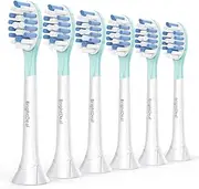 BrightDeal Replacement Heads for Philips Sonicare ProtectiveClean 4100 5100 6100 DiamondClean 9500 ExpertClean 7500 FlexCare HealthyWhite Electric Sonic Toothbrush C3 G3 W3 C2 G2 Brush, White, 6 Pack