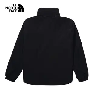 【The North Face 官方旗艦】北面男款黑色防風防潑水立領防風外套｜83QXJK3