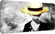 SIASYDF Anime Mouse Pad, Extended Large Anime Luffy Mousepad for Home Office, Non-Slip Rubber Base with Stitched Edges Gaming Mouse Mat for Computer Keyboard and Laptop