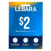 LEBARA $2 Australia sim card PAYG Prepaid SIM Starter