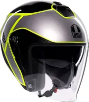 AGV Irides Davao, open face helmet , color: Black/Grey/Neon-Yellow , size: XL