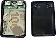 Hidden Stash Box, Power Bank Design Container, Concealed Jewelry Holder, Multi Purpose Organizer, Compact Black Size, Great for Travel, Home, Work, Personal Item Security