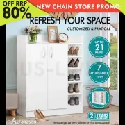 ALFORDSON Shoe Cabinet Storage Rack Drawer Organiser Shelf 21 Pairs White