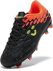 [LEOCI] Kids Soccer Cleats for Boys Girls Lightweight AG FG Football Shoes for Outdoor Training Durable Softball Shoes for Little Big Kids