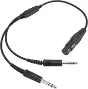 Aviation Headphone Adapter Cable for Airbus, 5 Pin XLR to GA Dual Plug Y Splitte Cable Cord, Female to Dual Male Plug Headset Adapter