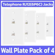 4 Pack Phone Wall Plate RJ11 RJ12 Dual Telephone Line Jack Faceplate 6P6C White