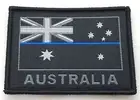 Thin Blue Line, Australian Flag, Woven Patch, Hook Rear, Black, Police, TBL