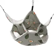 Pet Cage Hammock 3 Layer Breathable Plush Small Pet Hanging Bed for Hamster Sugar Glider