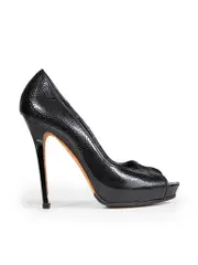 Black Patent Dotted Heels