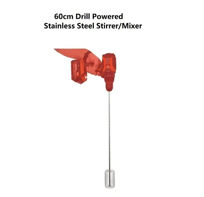 60cm Full Stainless Steel Drill Powered Mash Stirrer & Mixer