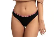 Women G String Cotton Thong Black
