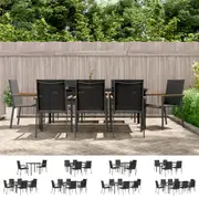 Outdoor Dining Set Outdoor Dining Table and Chairs Textilene and Steel vidaXL