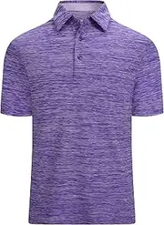 [Alex Vando] Mens Golf Shirt Moisture Wicking Quick-Dry Short Sleeve Casual Polo Shirts for Men