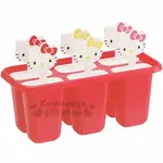 小禮堂 HELLO KITTY 造型塑膠冰棒模型 製冰棒器 製冰盒 DIY冰棒 (6入 紅 大臉)