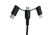 JACKSON 1m MFi Certified Sync & Charge Cable Micro USB USB-C Lightning Black