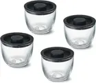 S'Well 12Oz Glass Prep Bowl Set of 4 for Easy Meal Prep, Black, Made