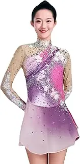 [Zagitova] Ice Figure Skating Dress for Girls Applique Gradient Women Competition Dance Costume with Shiny Rhinestone