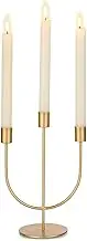Gold Candlestick Candle Holders - Candlesticks Candelabra Centerpiece for Tables 3-stem Taper Candle Holder Metal Candleholders for Christmas Wedding Fireplace Mantle Decorations